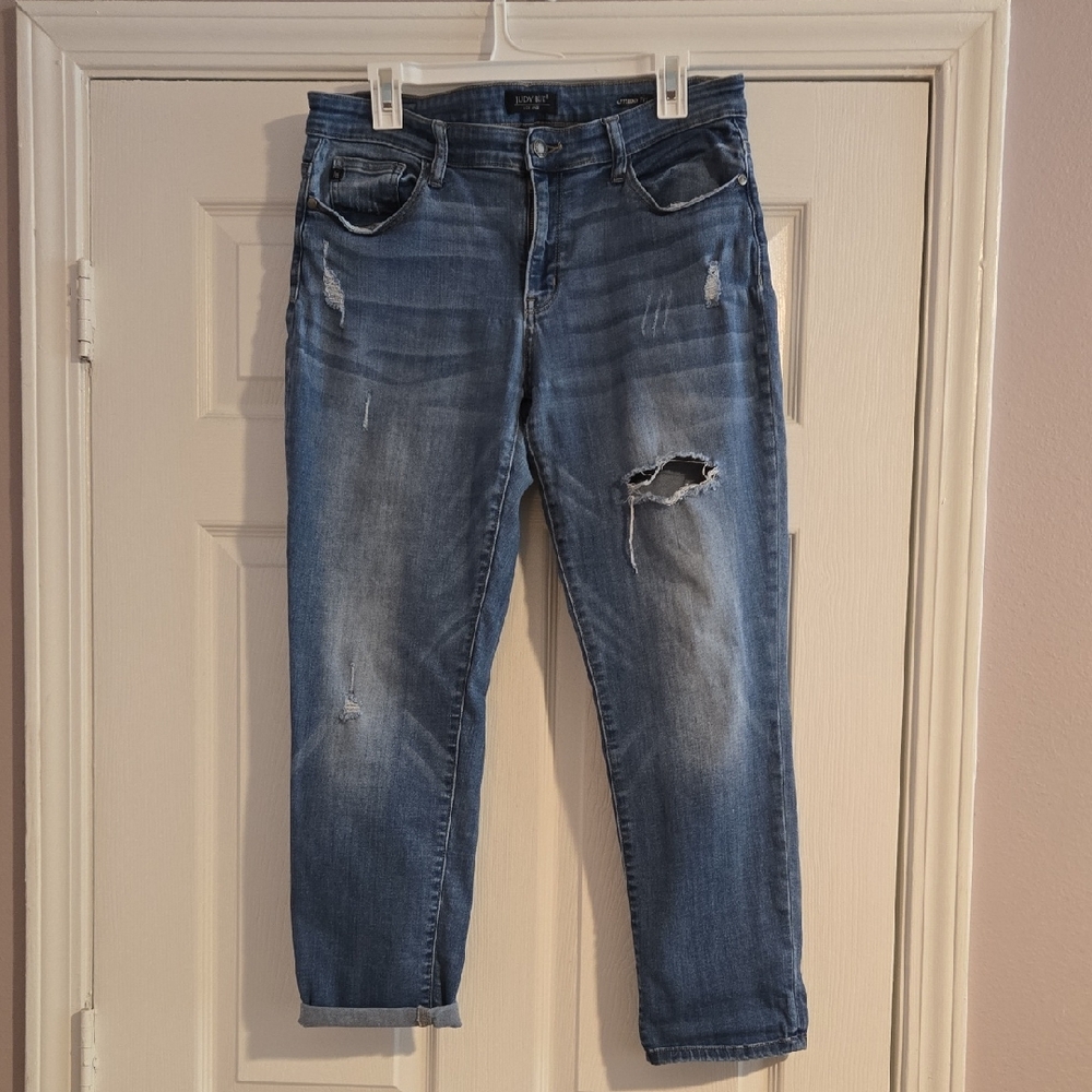 Judy Blue Men's Faded Distressed Skinny Jeans